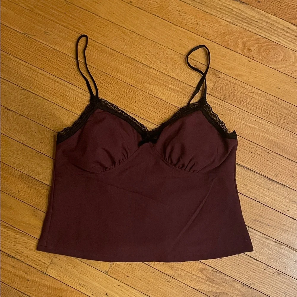 Camisole with Black Lace Trim. - Picture 2 of 4